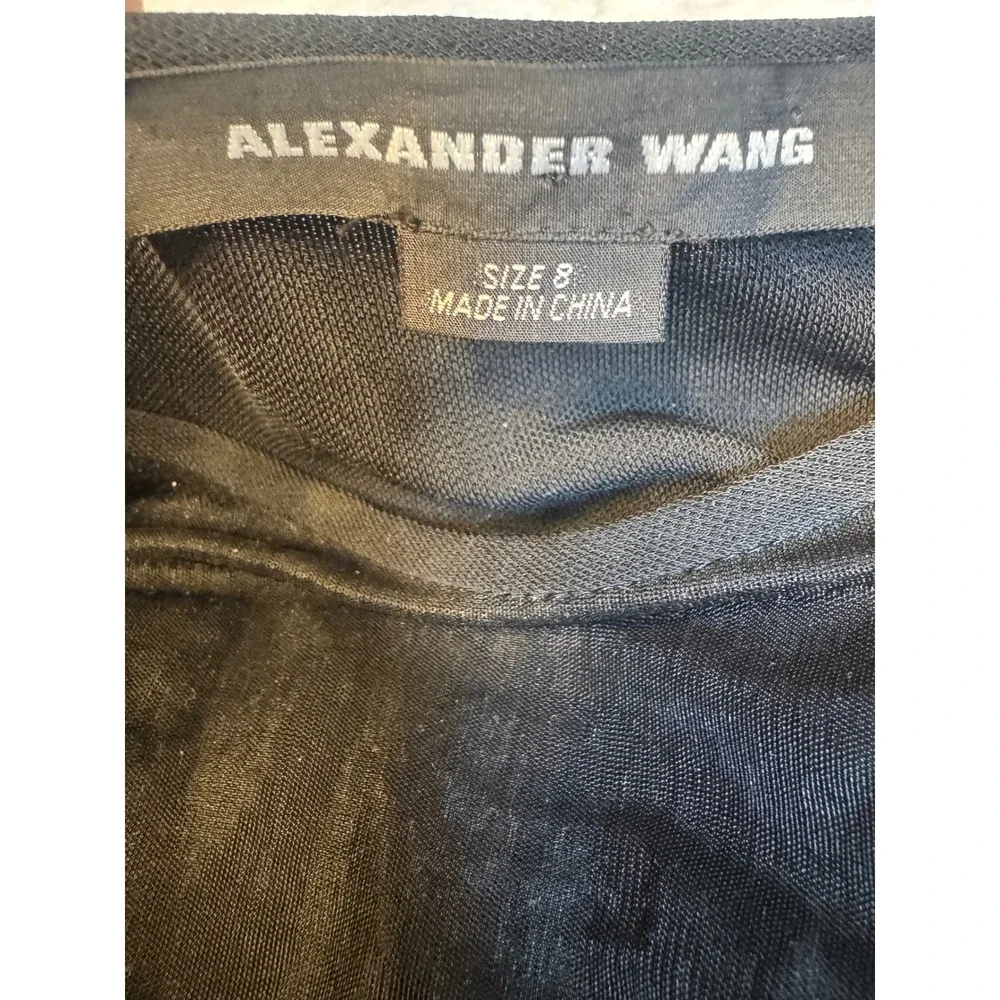 Alexander‎ Wang Black Sleeveless Mini Dress Gold Zipper Detail Size 8